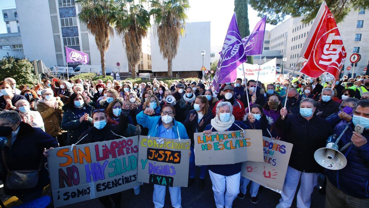 Protesta reciente en solidaridad con el sector de la limpieza.