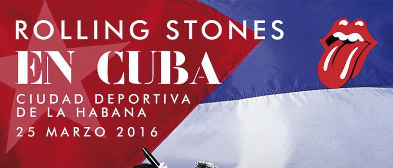 Cartel del concierto que ofrecerán hoy los Rolling Stones en La Habana.