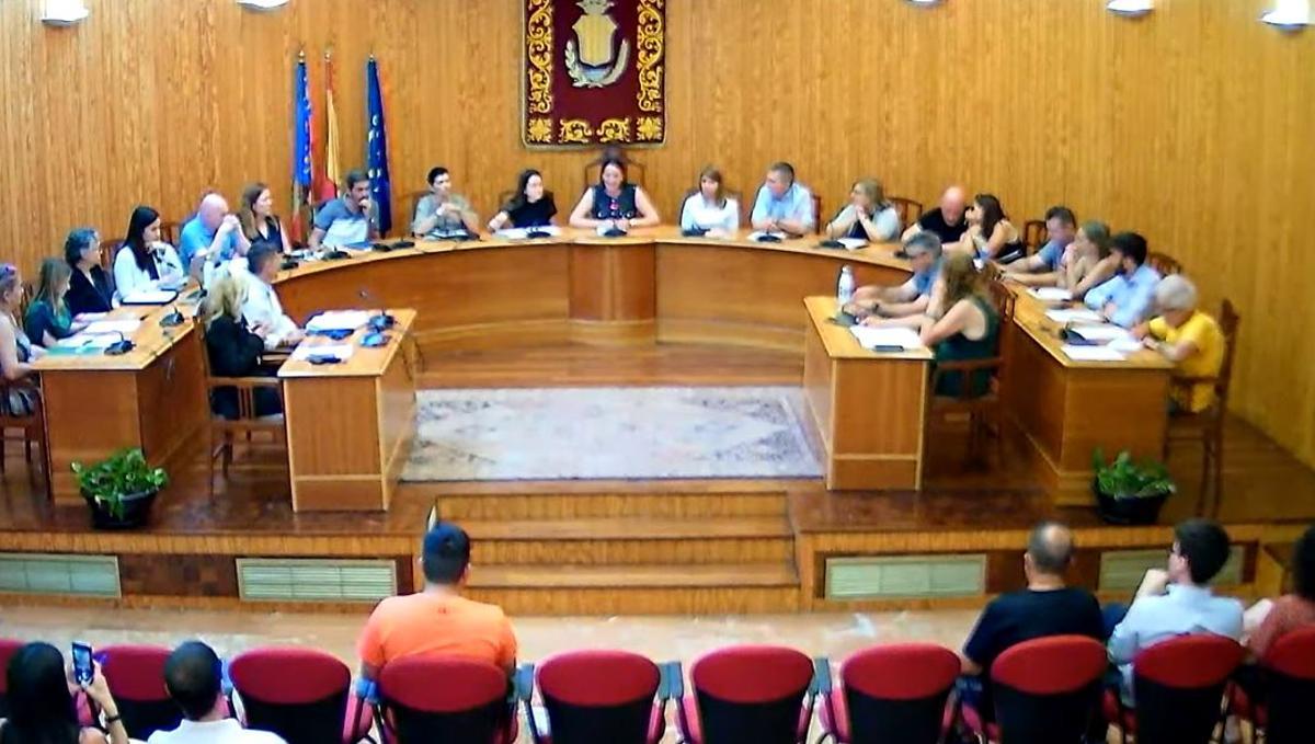 Momento del pleno donde dio cuenta de su renuncia.