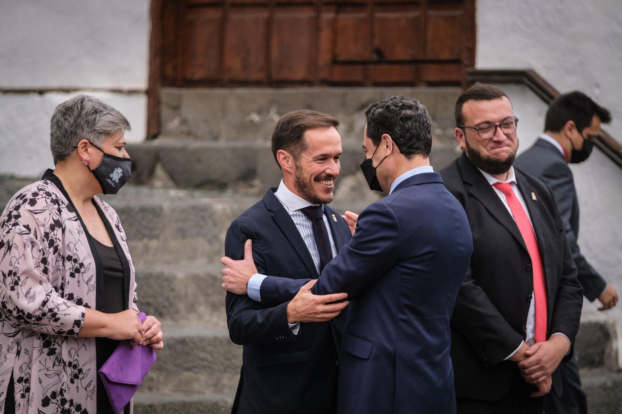 Visita del Rey y los presidentes de las comunidades a La Palma al acto de homenaje a los palmeros