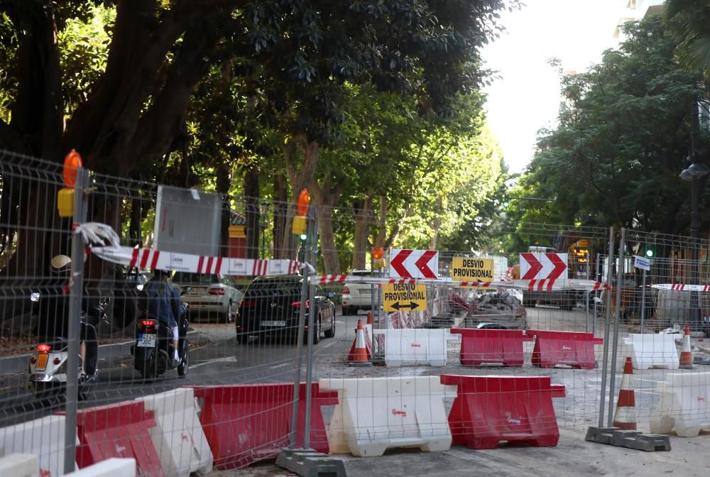 La Gran Vía Marqués del Turia, levantada por obras.