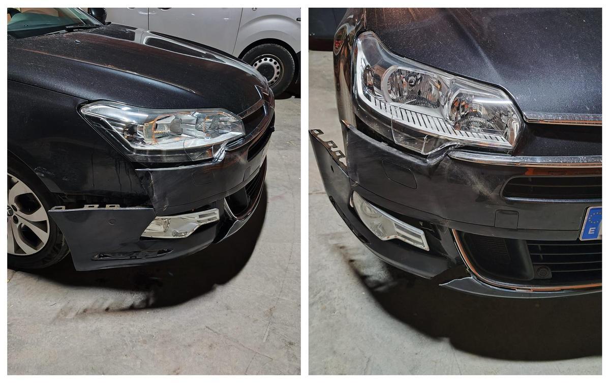 Imagen del estado en el que quedó el vehículo tras sufrir el accidente.