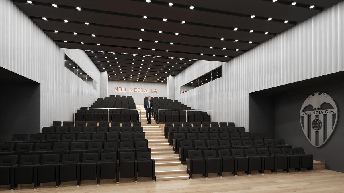 El nuevo estadio del Valencia CF, además, contará con un auditorio que albergará múltiples eventos a lo largo del año, así como ruedas de prensa