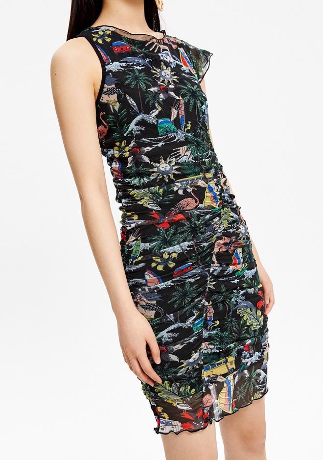 Fruncido con estampado 'paradise'