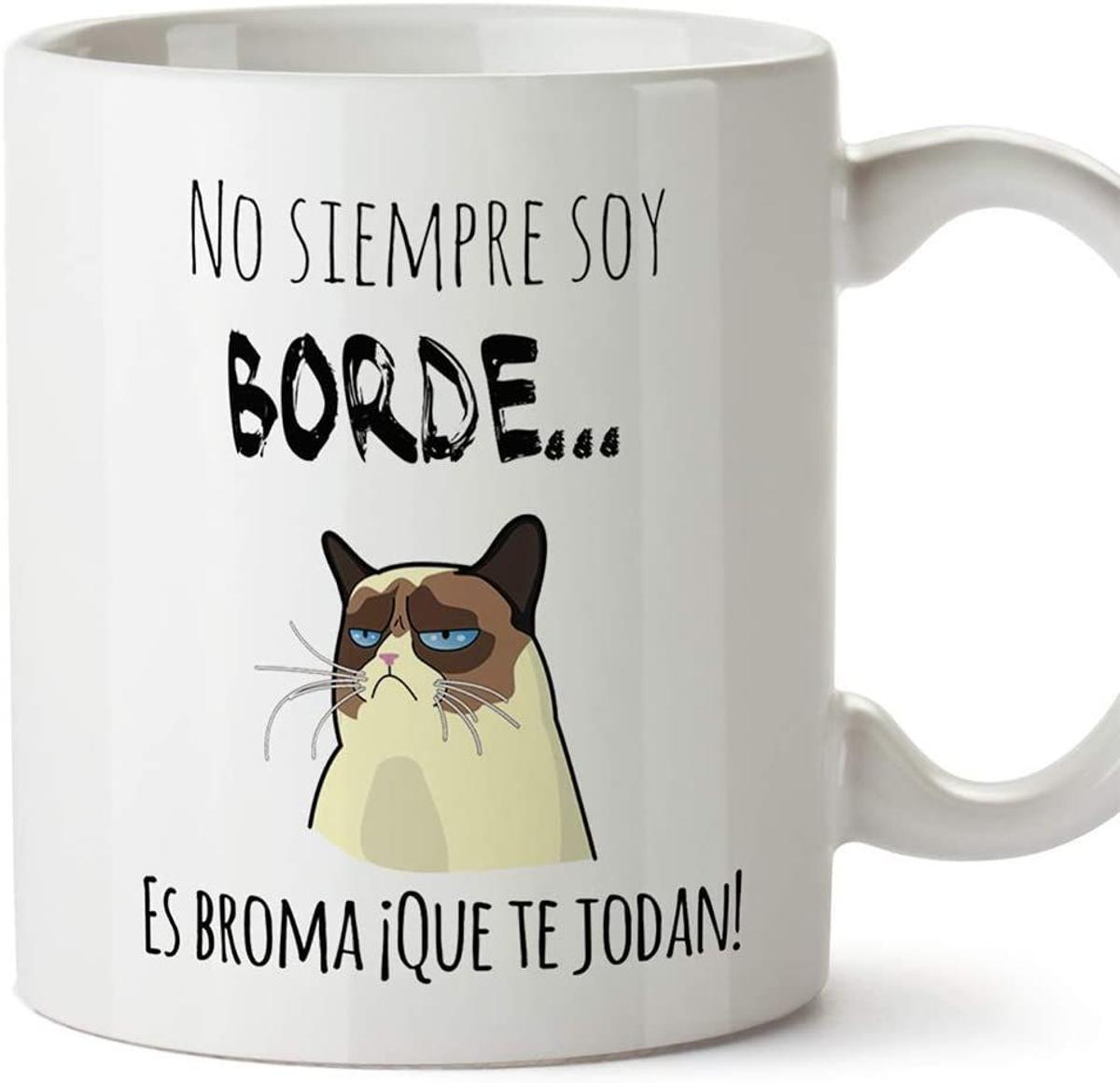 Taza con frases de humor sarcástico, de Mugffins (11,95 euros)