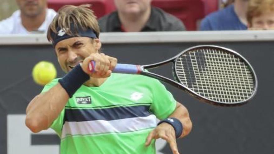 Ferrer durante el partido de ayer ante Verdasco.