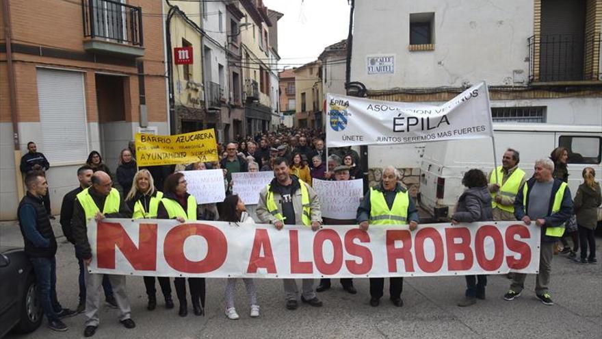 Los vecinos de Épila se manifiestan contra el repunte de «robos, agresiones e inseguridad»