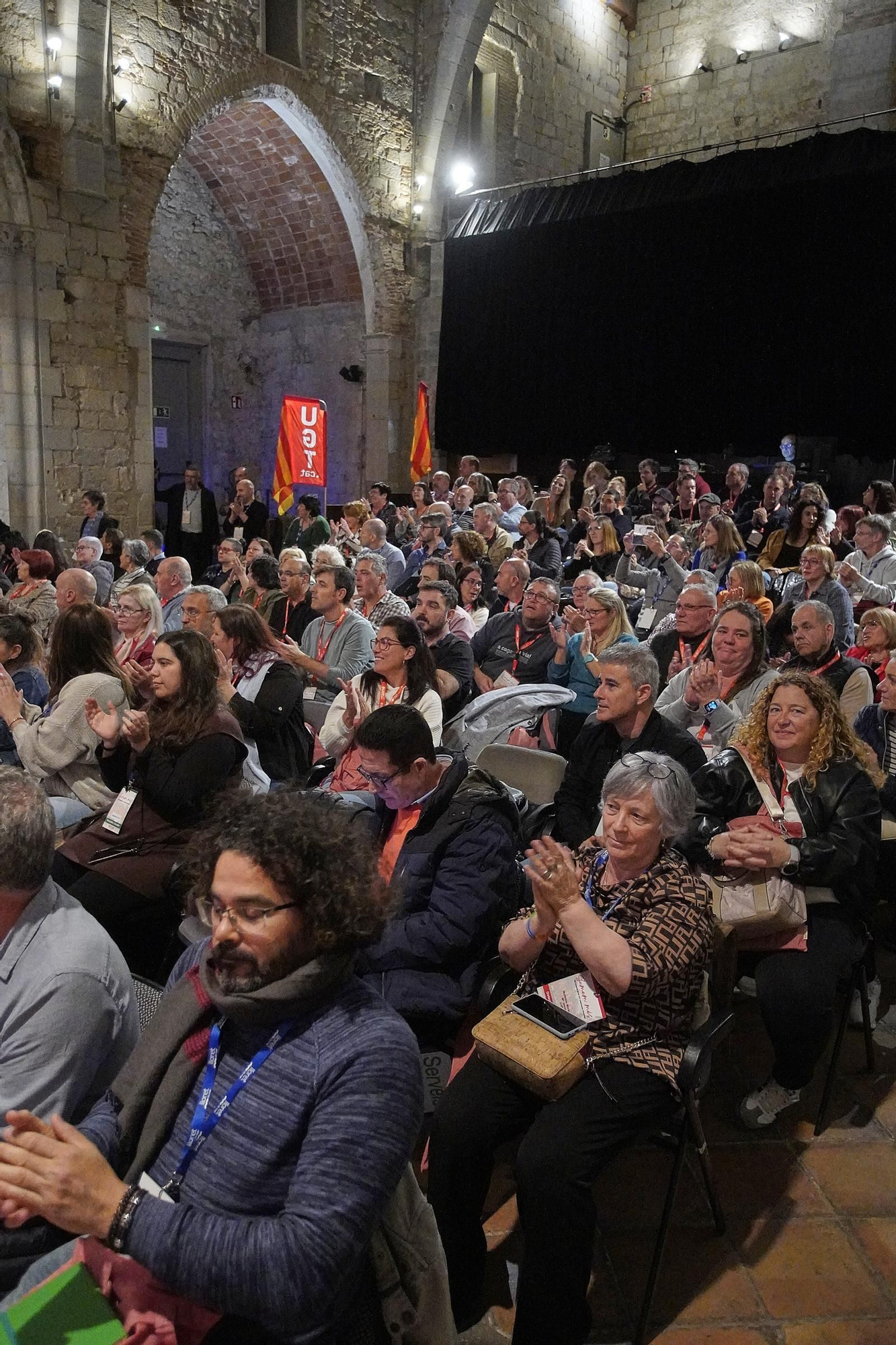El secretari general d'UGT a Girona, Maxi Rica, en la seva intervenció al congrés