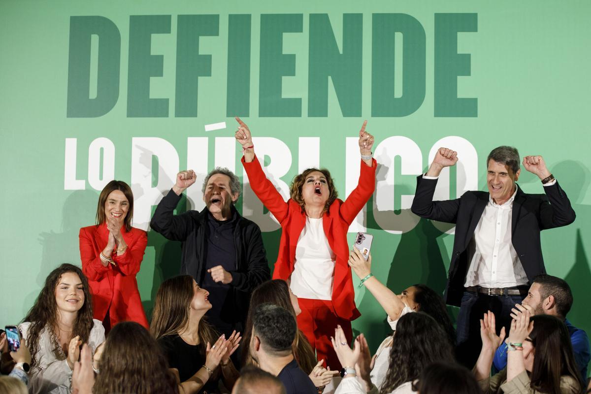 La secretaria general del PSOE-A y candidata a la Presidencia de la Junta de Andalucía, María Jesús Montero, en el acto de inicio de la campaña del 17M.