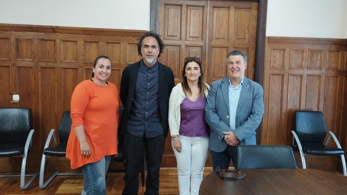 Por la izquierda, Priscila Alonsio, Alejandro González Iñárritu, Mónica Remis y Juan Carlos Armas, este jueves.