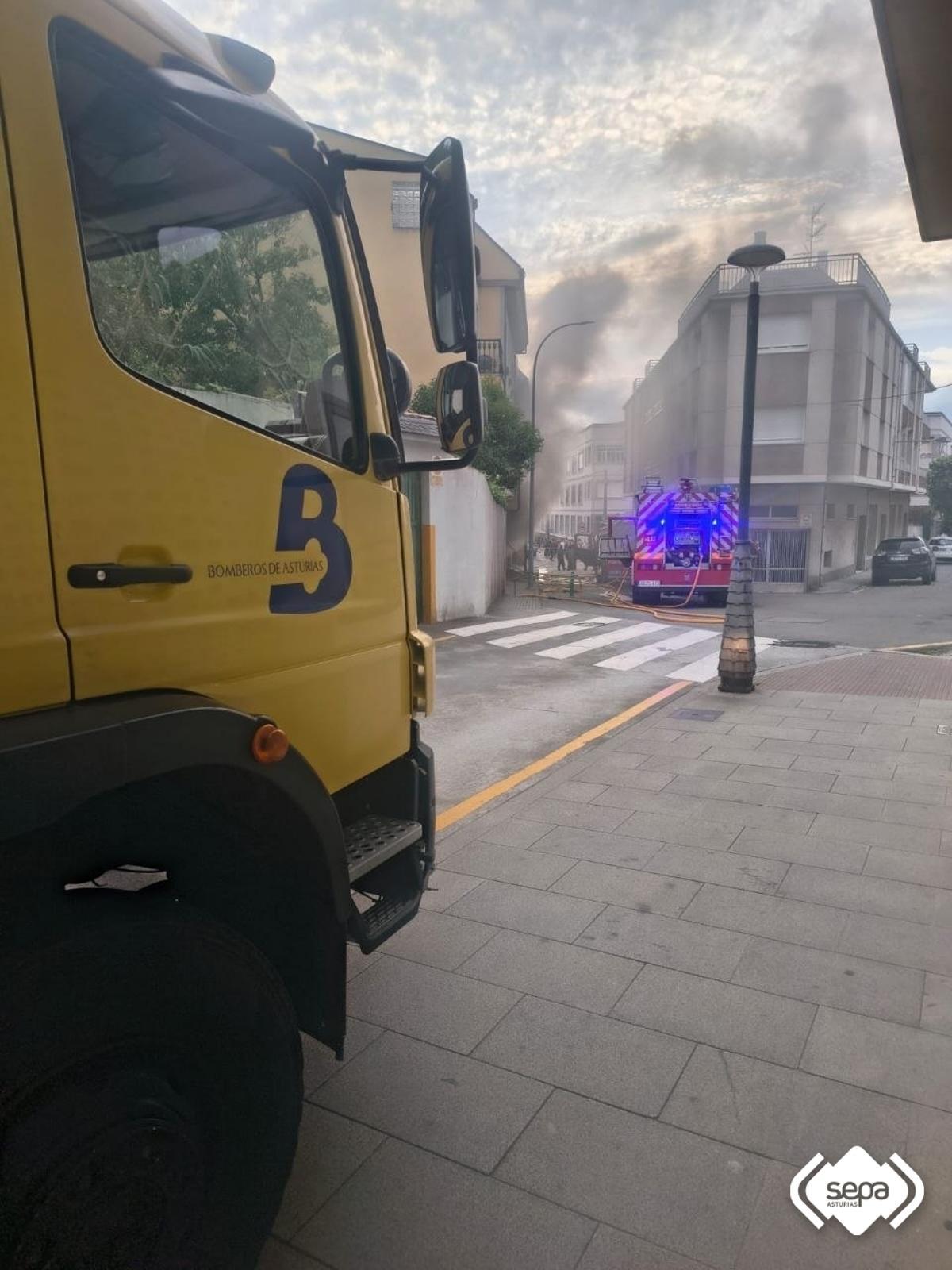 Llegada al lugar del incendio.