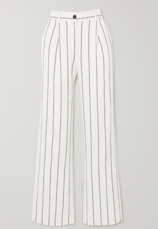 Pantalones de rayas negras con fondo blanco