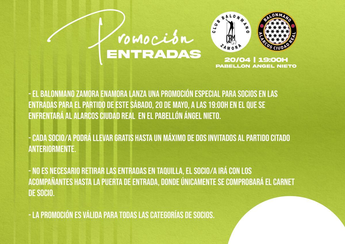 Promoción de entradas del Balonmano Zamora Enamora.
