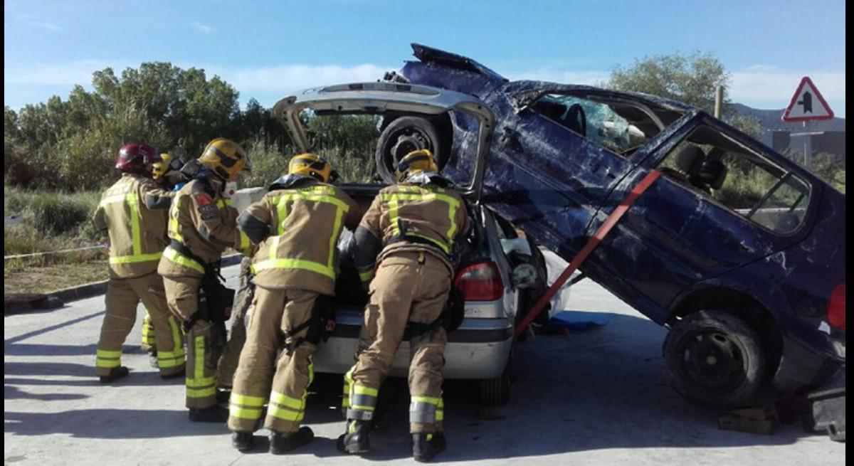 Una imatge del concurs de rescats en accidents de trànsit.