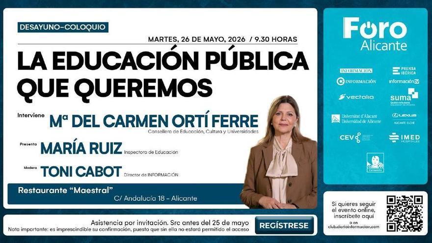 EN DIRECTO |  Foro Alicante: con Mª del Carmen Ortí Ferre. Consellera de Educación, Cultura y Universidades