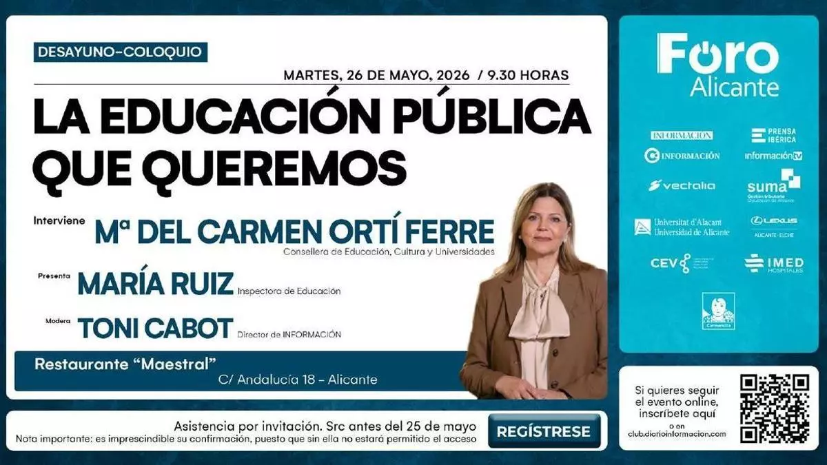 EN DIRECTO |  Foro Alicante: con Mª del Carmen Ortí Ferre. Consellera de Educación, Cultura y Universidades