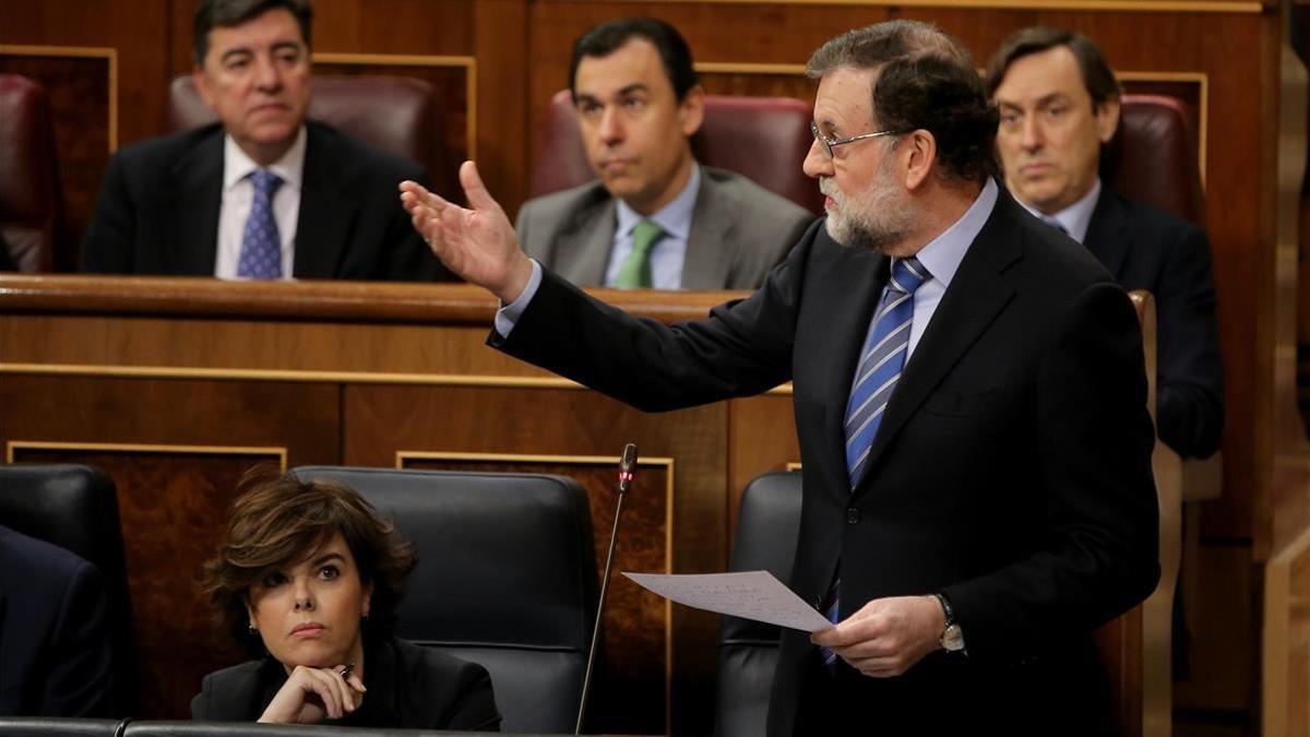 El presidente del Gobierno durante la sesión de control.