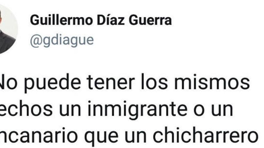 Díaz Guerra (PP) la lía con un tuit de tintes xenófobos