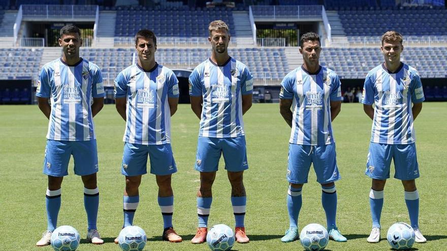 El Málaga CF presentó de manera conjunta a Juanfran Moreno, Unai Bustinza, Aleix Febas, Fran Sol y Rubén Castro.