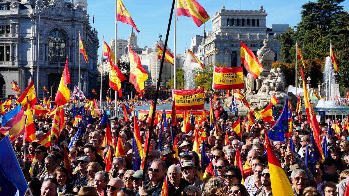 La concentració contra l'amnistia de Madrid.