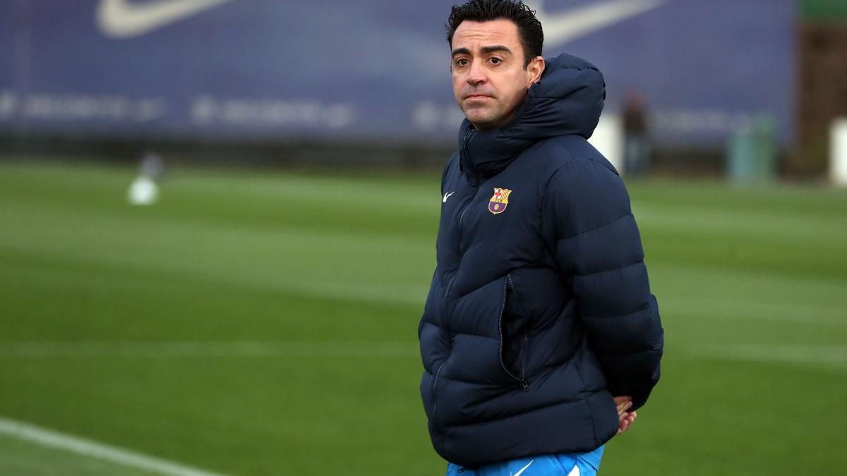 Xavi, en un entrenamiento del Barça en la ciudad deportiva de Sant Joan Despí.