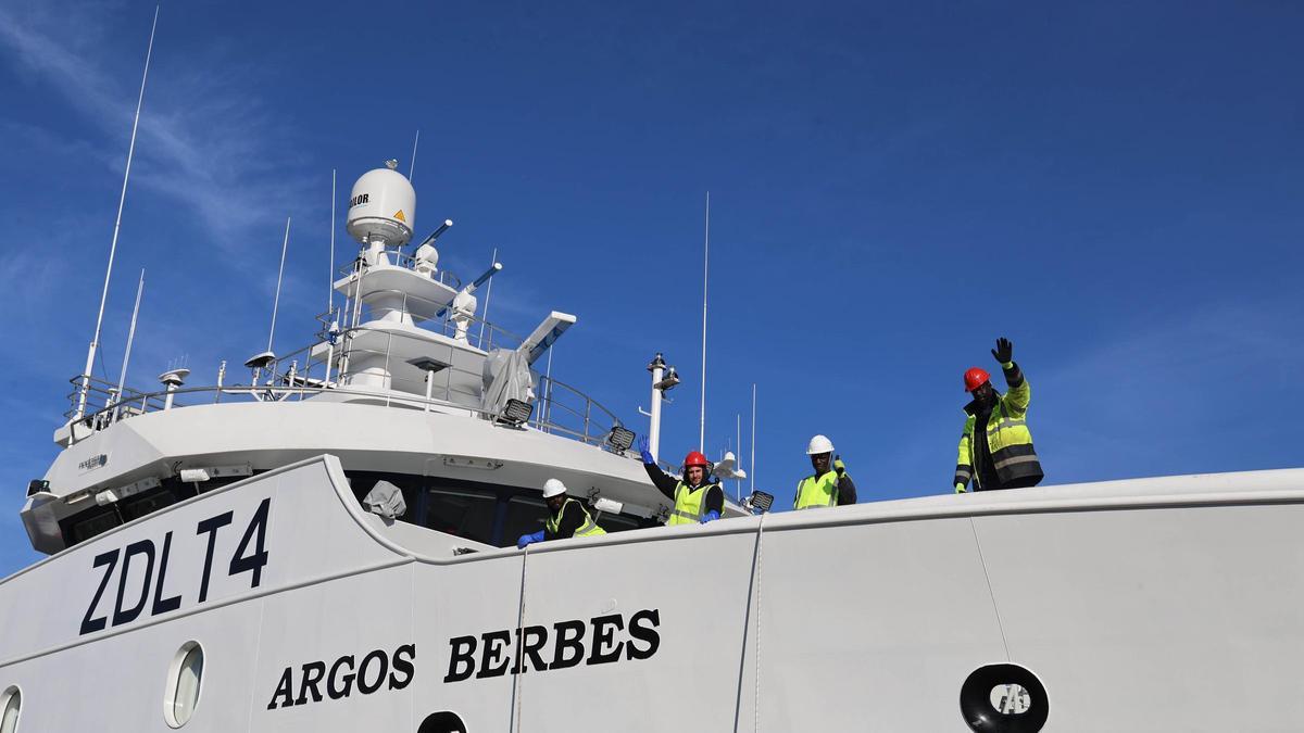 Salida «Argos Berbés» en dirección al caladero de Malvinas en una imagen de archivo.