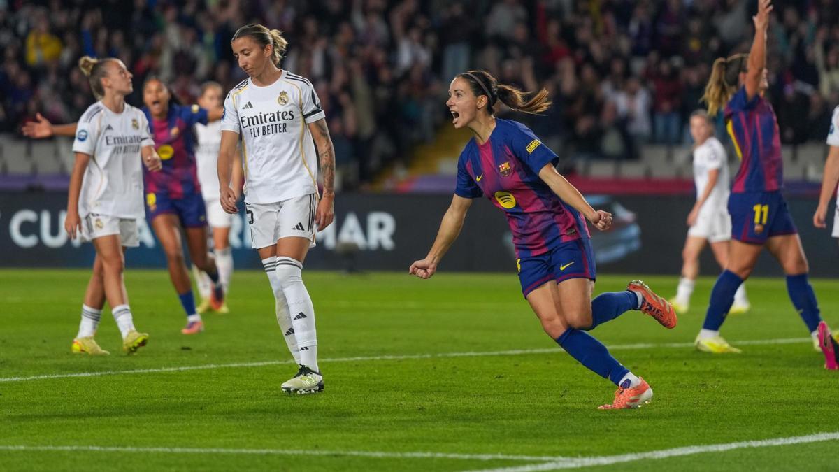 Aitana celebrando un gol contra el Real Madrid