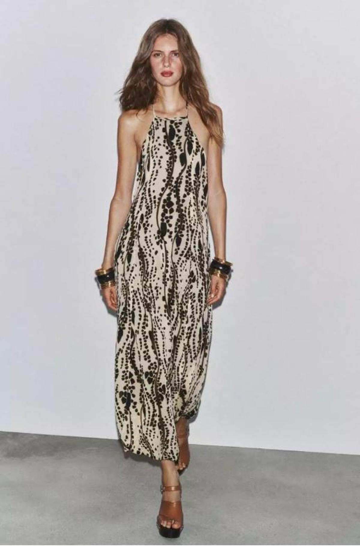 Vestido halter estampado 'animal print'