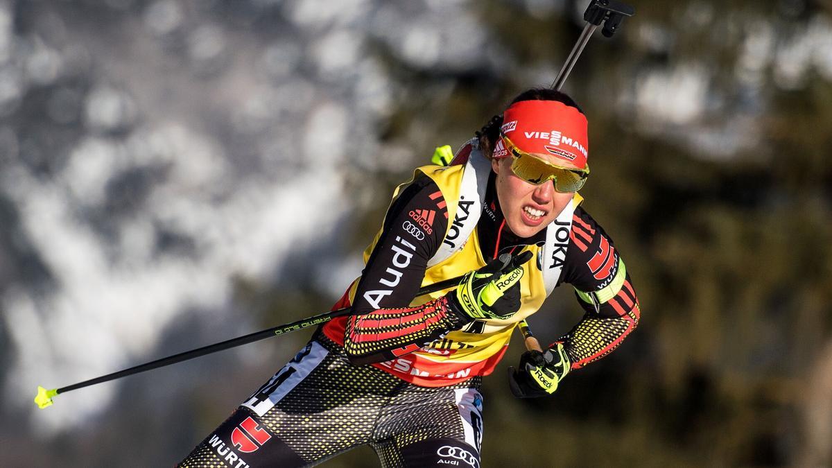 Laura Dahlmeier Austria, en una competición en Austria en 2017