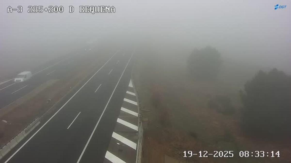 Densa niebla en la A-3 en Requena
