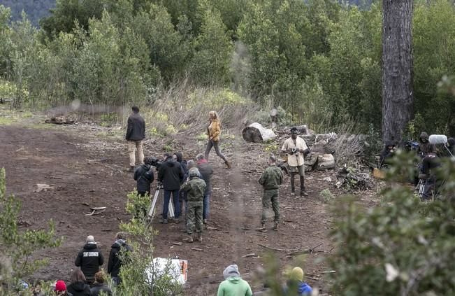 27/02/2017 CULTURA CINE rodaje de la película  El cuaderno de Sara  en los montes de Anaga  con Belen Rueda como protagonista con la participación de helicópteros de la Bhelma VI de los rodeos