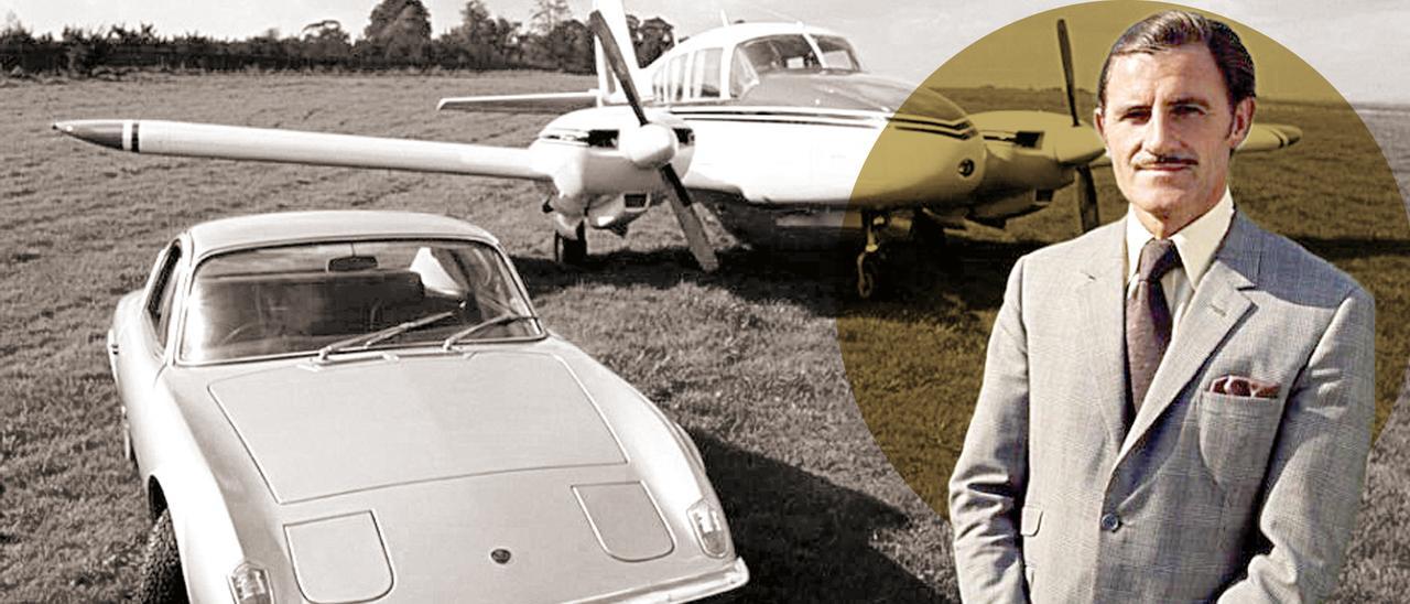 Graham Hill posa con la avioneta, poco antes del accidente.