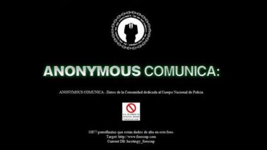 Anonymous ataca el foro del Cuerpo Nacional de Policía