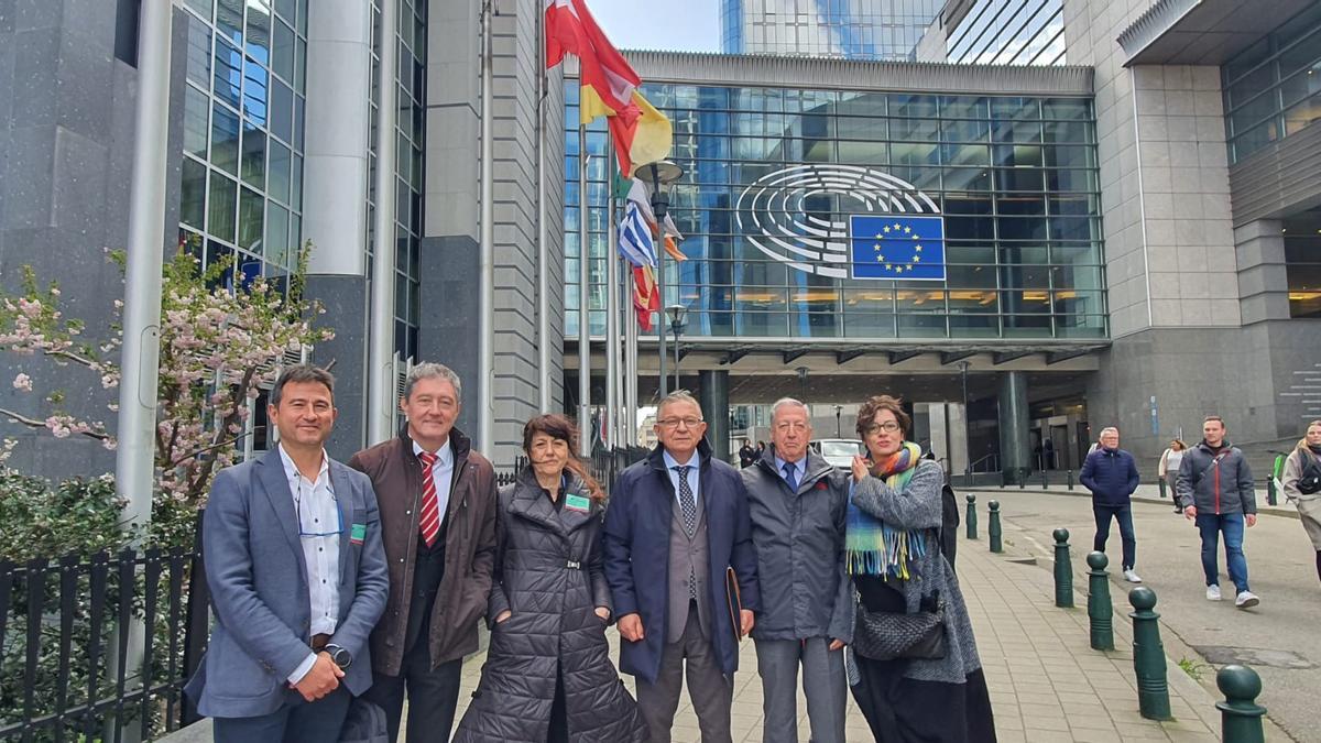 La delegación del sector encabezada por Pepe Serna en Bruselas.
