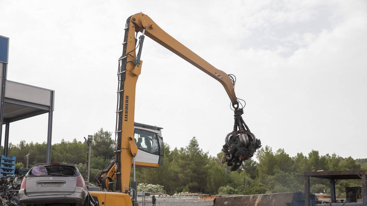 Destrucción de vehículos utilizados como taxis pirata en las instalaciones de Ca na Negreta, en imágenes