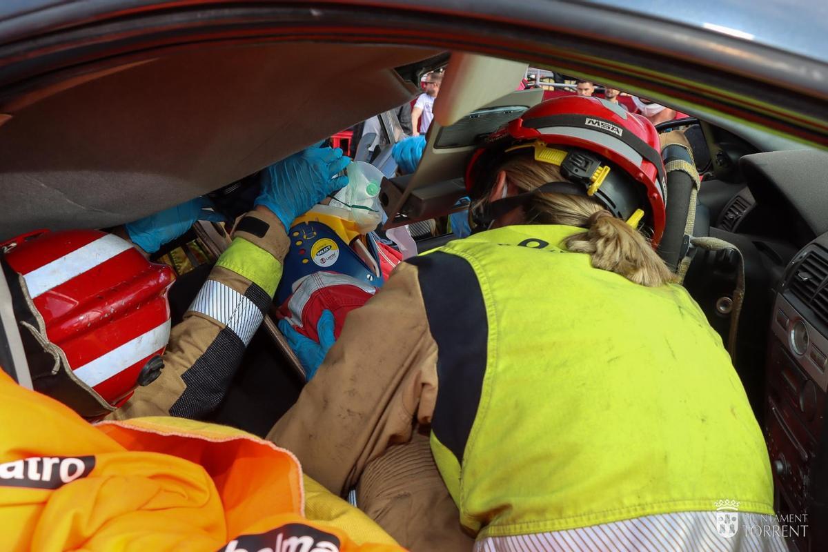 Exhibición de bomberos.