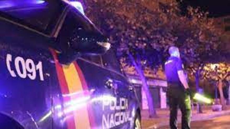 Agentes de la Policía Nacional durante una actuación nocturna en Palma.