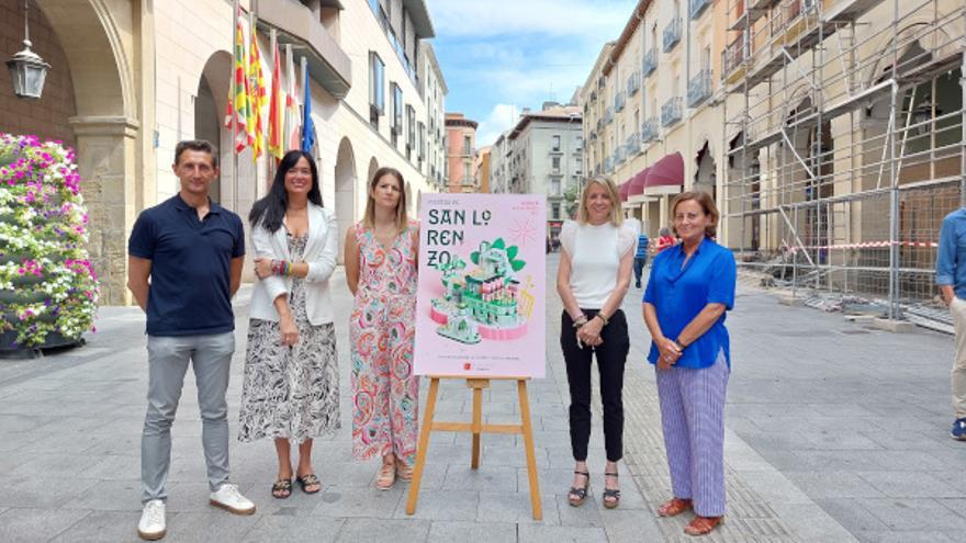 El &#039;rosa y verde&#039; predominan en el cartel anunciador de las fiestas de Huesca en honor a San Lorenzo