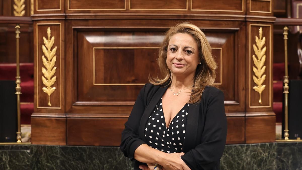 La portavoz de CC en el Congreso, Cristina Valido, en el hemiciclo.