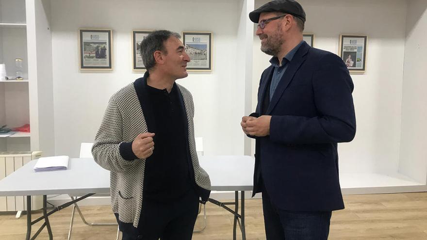 Rafa Sisto y  Martiño Noriega, hoy, en Santiago de Compostela // Europa Press