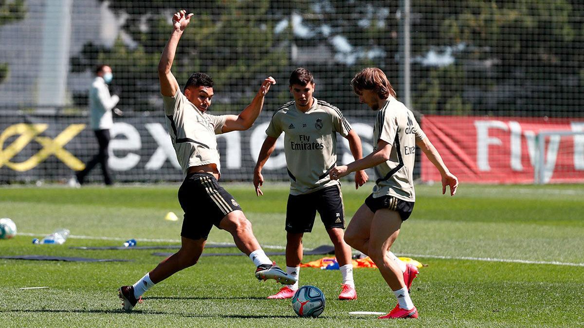 Fútbol en estado puro en el entrenamiento del Real Madrid