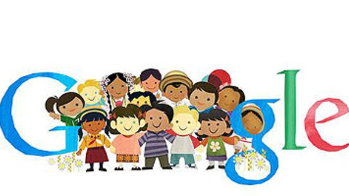 El 'doodle' de Google dedicado a la infancia.