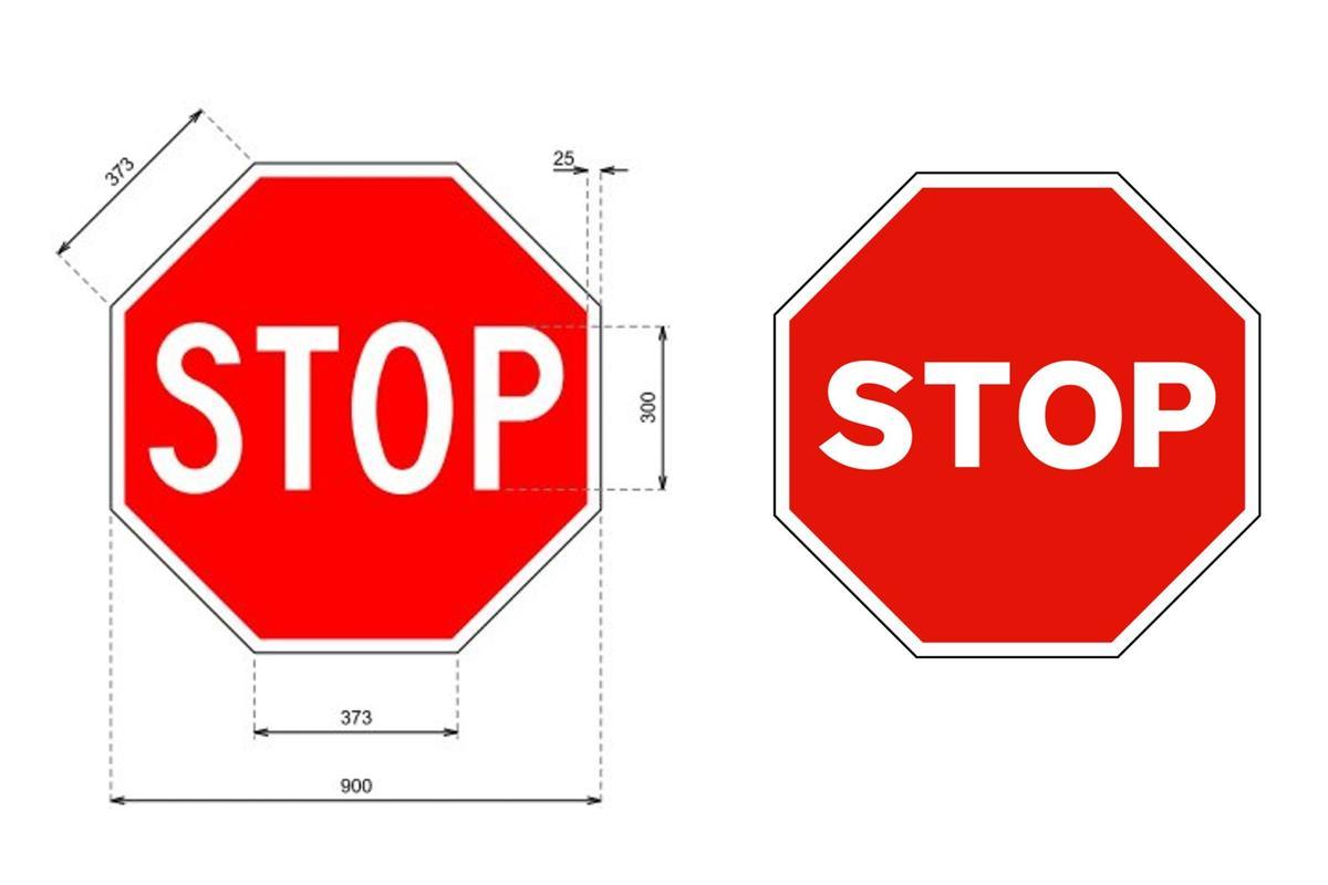A la izquierda la nueva señal de STOP que sustituirá a la vigente en los últimos 18 años (derecha)