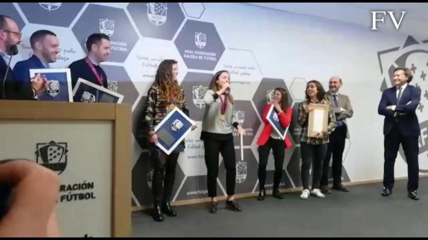 Así celebran el título las gallegas campeonas de Europa de fútbol sala