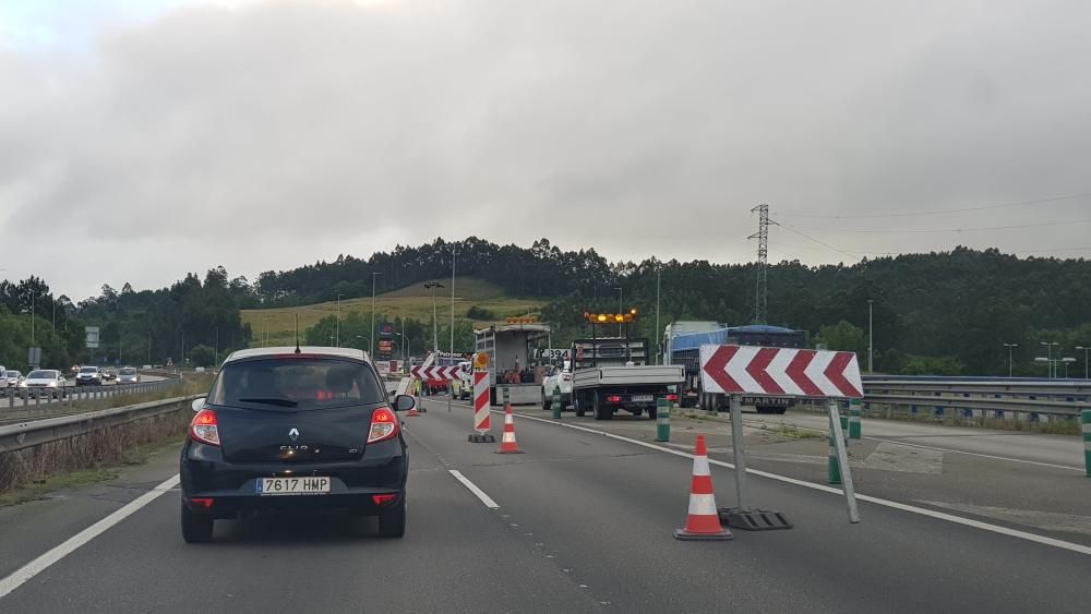 Obras en la autopista "Y" a la altura del Montico