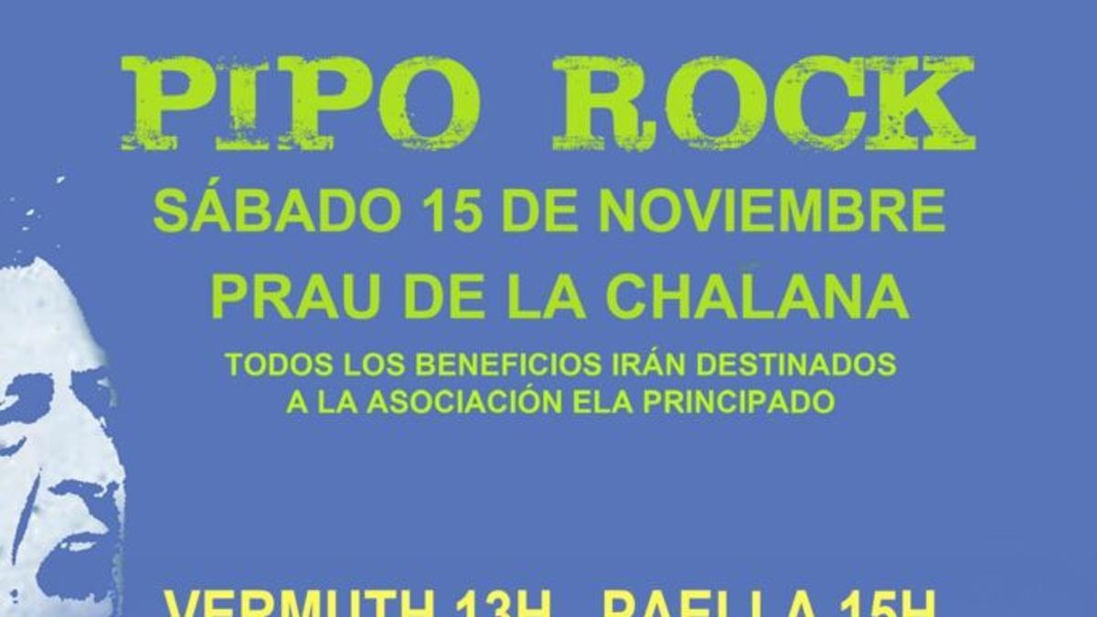 Cartel del concierto solidario &quot;Pipo rock&quot; en Laviana