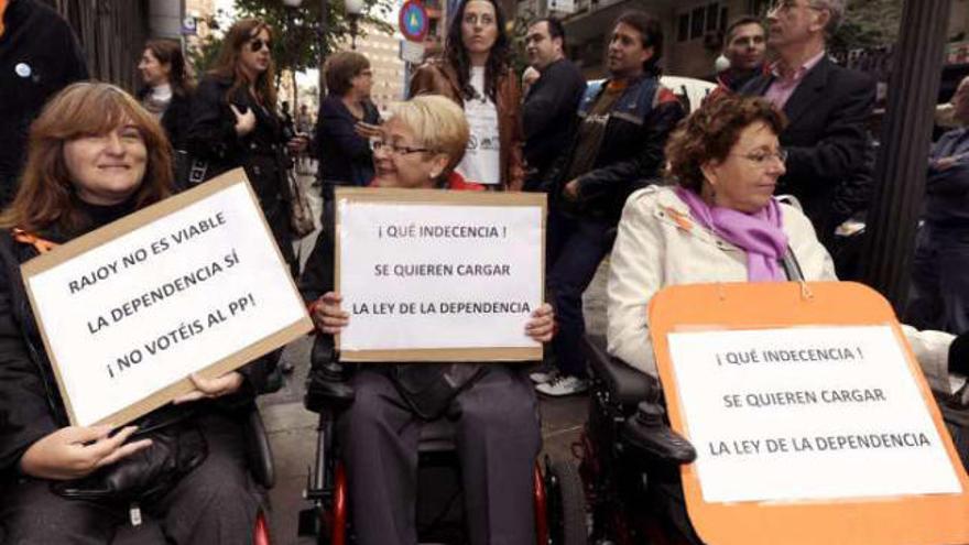 Imagen de archivo de una protesta en defensa de la Ley de Dependencia.