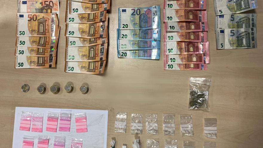 Un detenido con cinco tipos de drogas y más de 950 euros en efectivo