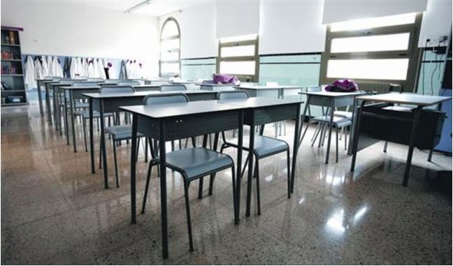 Un aula de un colegio concertado en Barcelona.