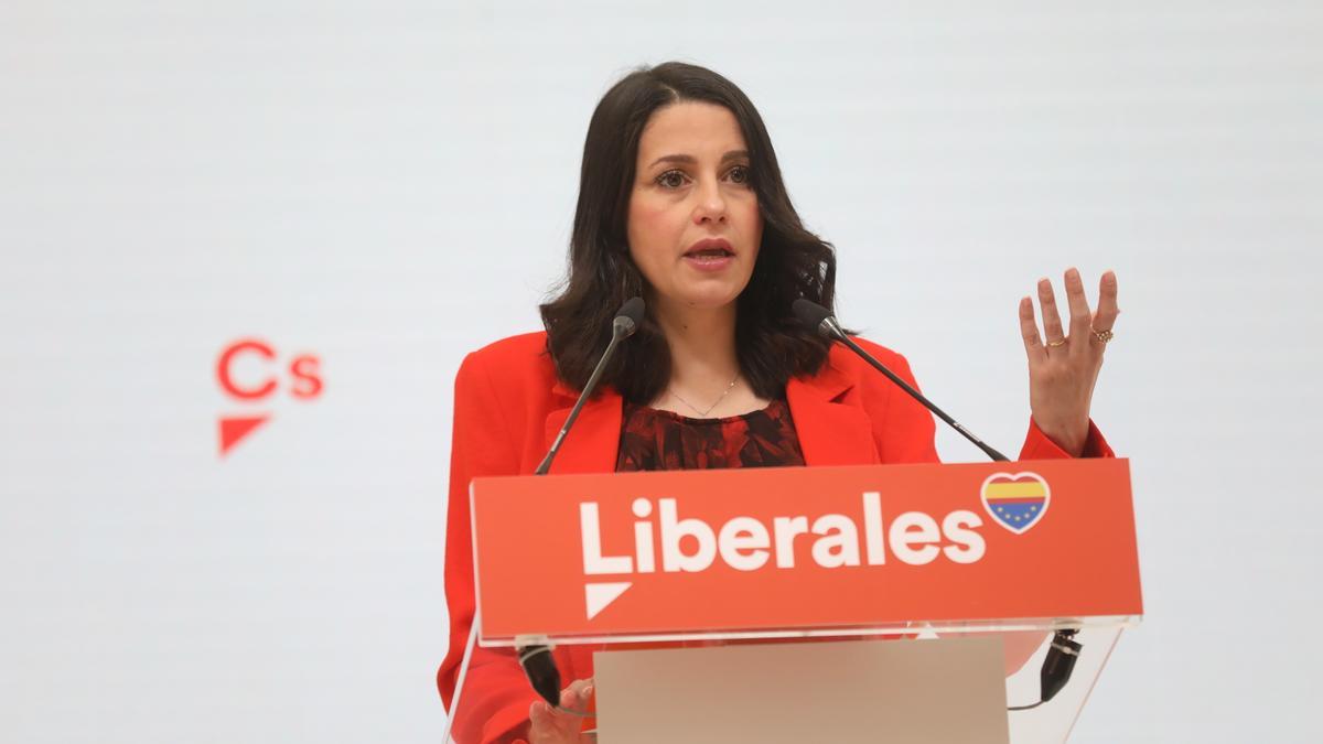 La líder de Cs, Inés Arrimadas.